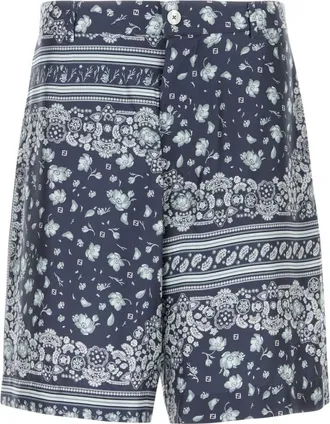 Fendi Navy Blue Printed Shorts