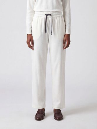 Brunello Cucinelli Pantaloni jogging a gamba dritta in cotone piquet