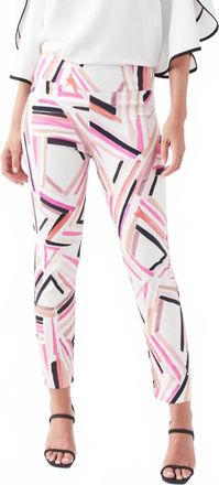 Joseph Ribkoff Lydia Abstract Multi Color Stripe Pant In Vanilla