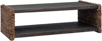 vidaXL Mesa De Caf&eacute; Natural 110 X 55 X 35 Cm Madera De Caoba S&oacute;lida Vidaxl