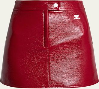 Courr&egrave;ges Reedition Vinyl Mini Skirt