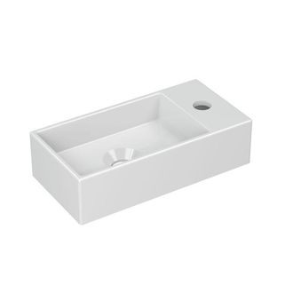 Bernacchini Versus Fontein - 36x18x9cm - wasbak links - 1 kraangat - porselein wit glans