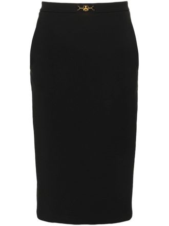 Elisabetta Franchi Mini-kokerrok met logoplakkaat - Zwart