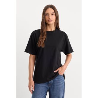 Good American Womens The OverSized T-Shirt | Black, Size Medium | Good American by Khlo&Egrave; Kardashian