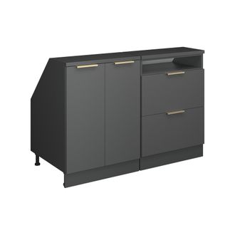 Vicco Conjunto De Armarios Para Techo Inclinado Rion, Antracita-oro, 120 Cm Lote De 2 Carcasas De Armario 60 Cm De Profundidad, Vicco