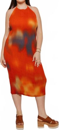 Thinking Mu Flowers Pleated Miriam Midi Dress In Multi