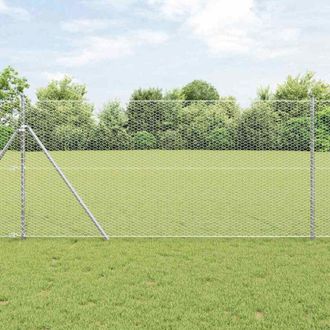 vidaXL Vidaxl - Reja Con Postes Plateado 1.4 X 100 M Acero Recubierto De Pvc
