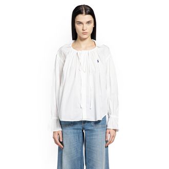 Ralph Lauren Tie-Neck Cotton Poplin Top