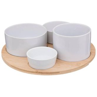Secret de Gourmet Juego De Aperitivos De Bamb&uacute; Blanco De 5 Piezas - Sg Secret De Gourmet