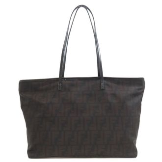 Fendi Zucca Black Brown Nylon Tote Bag (Pre-Owned)