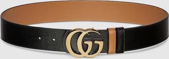 Gucci Reversible GG Marmont Belt, Black, Leather
