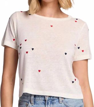 Chaser Womens Baby Heart Toss Tee In White