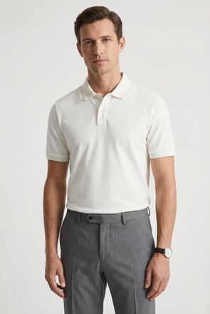 Fynch-Hatton Poloshirt FYNCH-HATTON, Herren, Gr. 4XL, new sanftes wei&szlig;, Web, Obermaterial: 100% Baumwolle, unifarben, regular fit normal, ohne Ausschnitt, Shirts P