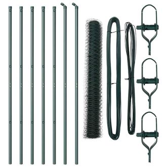 Berkfield Home Hexagon Fence Green 1.4x10 m Steel