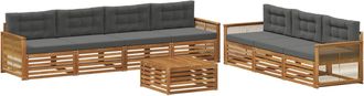 vidaXL Conjunto De Sof&aacute;s De Exterior 8 Uds. Natural Y Antracita Vidaxl