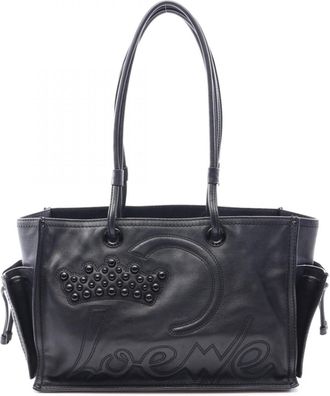 Loewe Black Leather Handbag Tote Bag (Pre-Owned)