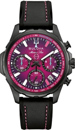 Bulova E1 Team Miami Marine Star Chronograph Quartz Purple Dial Mens Watch 98B476