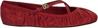 Dolce & Gabbana Glanzende ballerinas van kalfsleer voor dames - Dames - Ballerinas - Rood - 37 EU - Leer - Schoenen