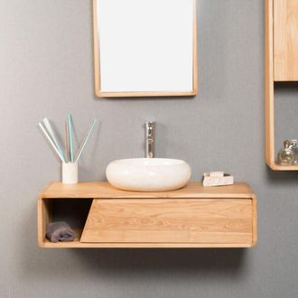 Wanda Collection Mueble De Cuarto De Ba&ntilde;o De Teca Milo 100 Cm