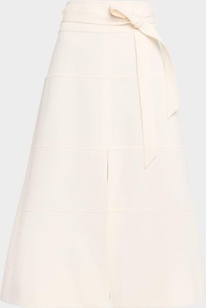 Tanya Taylor Hudson Belted A-Line Midi Skirt