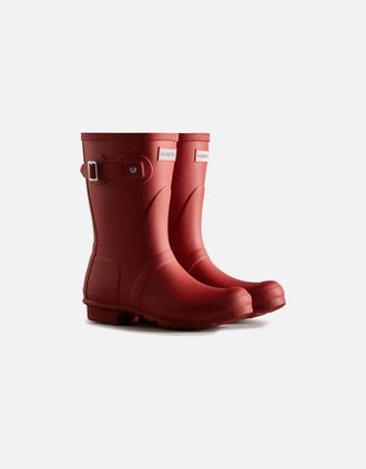 Hunter Womens Hunter Womens Matt Red Original Short Wellington Boots