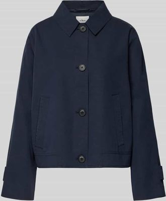 s.Oliver Red Label Regular Fit Trenchcoat aus Baumwoll-Lyocell-Mix in Marine, Gr&ouml;&szlig;e 32