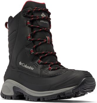 Columbia Mens Bugaboot III Snow Boot, Black/Bright Red, 14 Wide