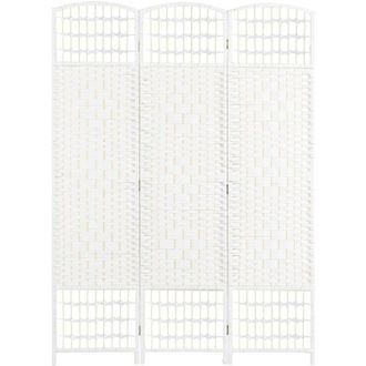 HOMCOM Homcom - Biombo Separador De Ambientes De 3 Paneles 120x170 Cm Divisor De Habitaci&oacute;n Plegable De Cuerda De Papel Y Marco De Madera Decoraci&oacute;n Para Sal
