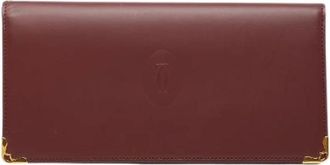 Cartier Pre-owned Must Line Leren Lange Portemonnee - Dames - Vintage Accessoires - Rood - ONE Size - Leer - Vintage