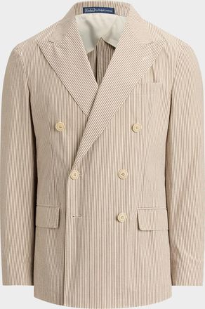 Polo Ralph Lauren Men & apos;s Stripe Seersucker Double-Breasted Blazer