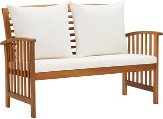 vidaXL Vidaxl - Banco De Jard&iacute;n Con Cojines 119 Cm Madera Maciza De Acacia
