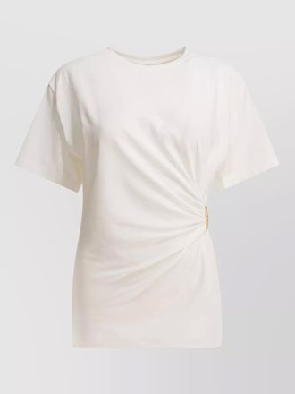 Pinko draped cotton-blend t-shirt