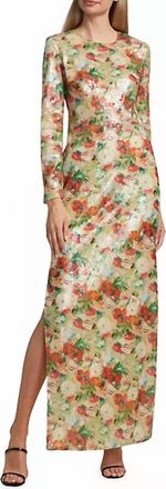 Rosetta Getty Fitted Long Sleeves Dress In Floral Multi