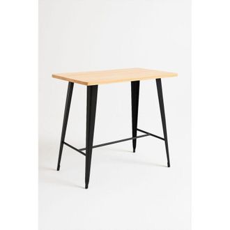 Regalos Miguel Mesas Comedor - Mesa Torix Alta Rectangular Madera Natural - Negro