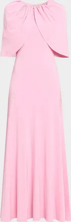 Roland Mouret Fit-And-Flare Jersey Capelet Gown
