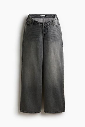 H&M Mama Wide Low Jeans in Denim Gray at Nordstrom, Size Xx-Large