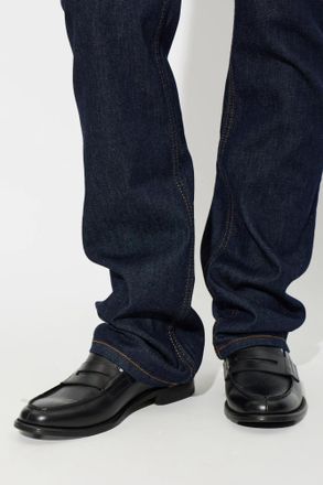 Etro Leather Loafers, Mens, Black