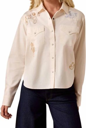 Ariat Ashville Embroidered Snap Shirt In Sea Salt