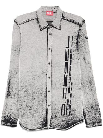 Diesel Overhemd met abstracte print - Grijs