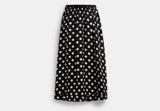 Coach Polka Dot Taffeta Maxi Skirt