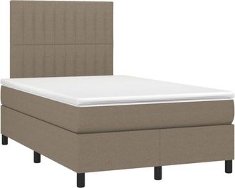 vidaXL Vidaxl - Cama Box Spring Con Colch&oacute;n Tela Gris Taupe 120x200 Cm