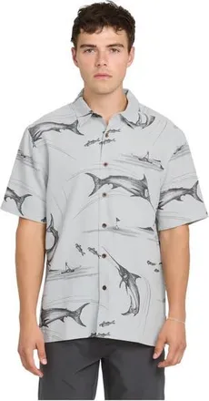 Quiksilver Fish On Short Sleeve Shirt in High Rise at Nordstrom, Size X-Large