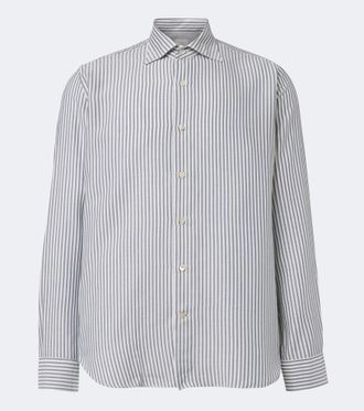 Eleventy Striped twill shirt