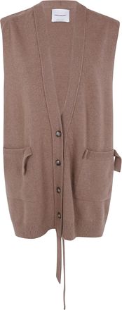 LABORATORIO Gilet Long Buttoned Cinnamon