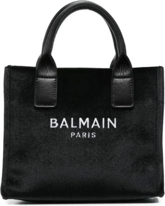 Balmain Velvet Crossbody Bag - Dames - Shoppers - Zwart - ONE Size - Tassen