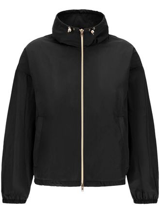 Herno Slightly Cropped Black Jacket with High Collar