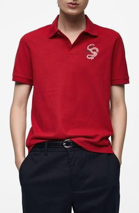 Mango Embroidered Graphic Polo at Nordstrom, Size X-Large
