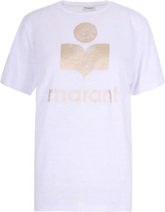 Isabel Marant Zewel T-Shirt - Dames - T-shirts - Wit - S - Linnen - Tops