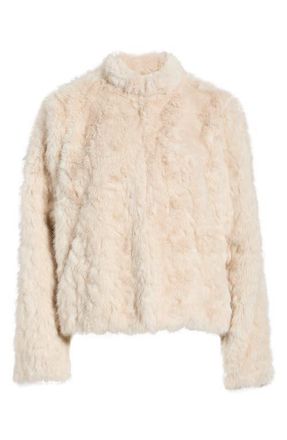 Tahari by ASL Faux Fur Jacket in Ivory at Nordstrom, Size X-Large