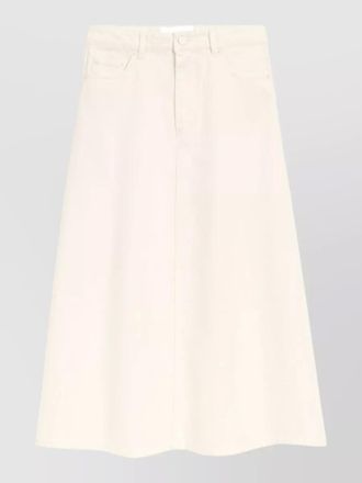 Ami long cotton skirt low waist pockets